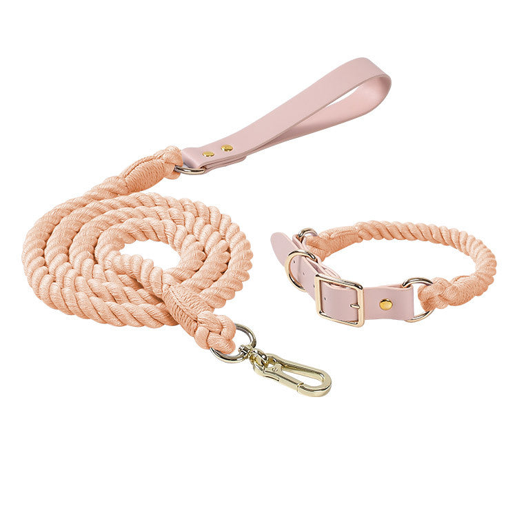 Rainbow Traction Rope Collar Adjustable Medium And Large Dog Outing Chain