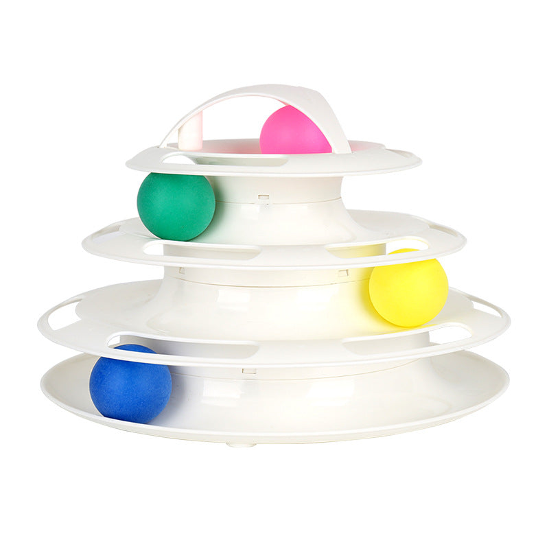 Turntable four-layer pet cat toy